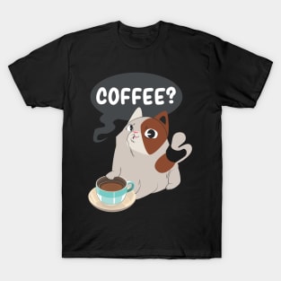 Coffee Addict Cat T-Shirt